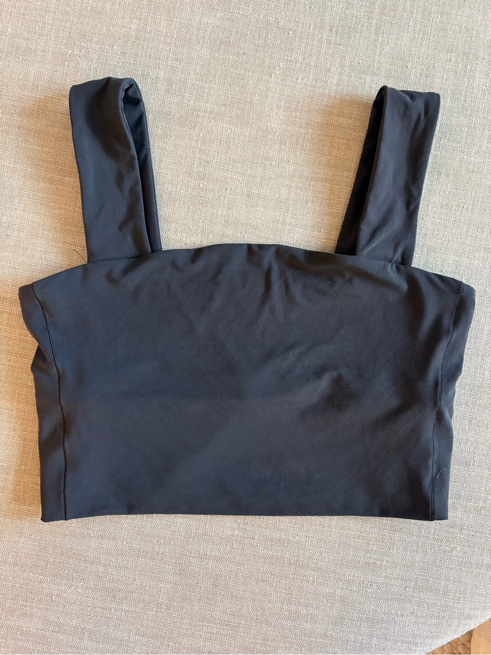 Left on Friday Frame Jet Black Square Neck Crop tank Top
